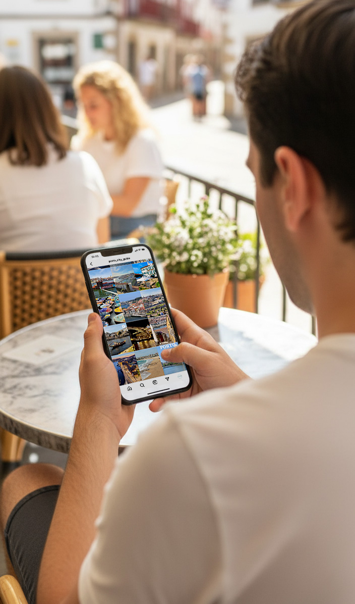 Social Media Travel Guide on mobile